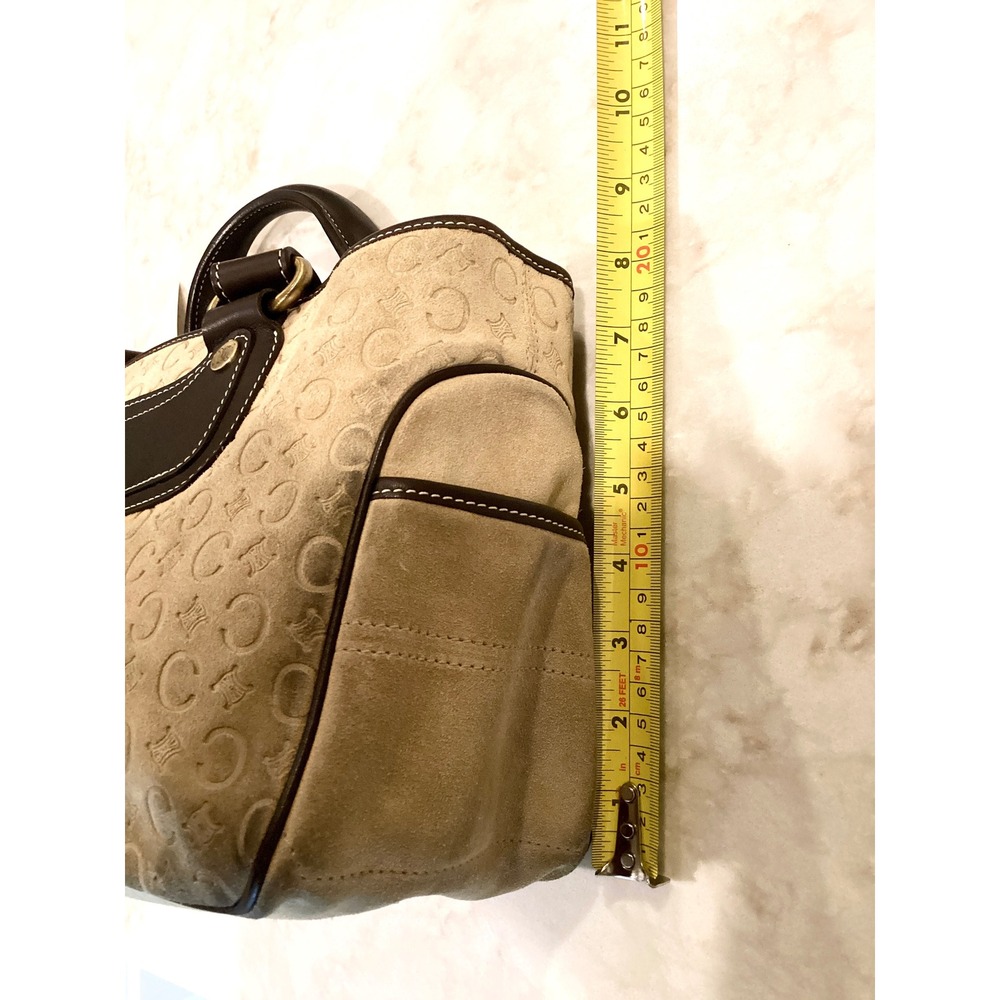 Celine Macadam Logo Print Boston Satchel Top Handle Bag Designer Purse - Picture 14 of 16